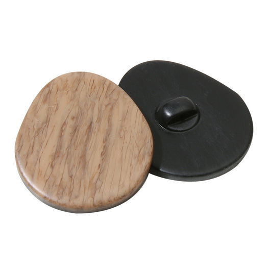 Boutons en résine avec tige en bois ovale 20 pièces (19/24/27/33mm)