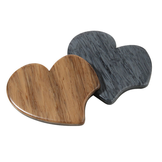 Heart-Shaped Wood Grain Resin Shank Buttons 25 Pack(17/21/23/25/32mm)