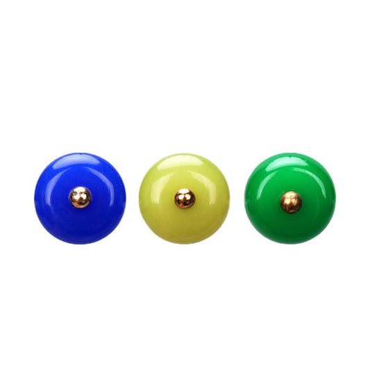 10mm Chinese Resin Buttons Grass Green Royal Blue for Stand-Collar Shirts 30 Pack