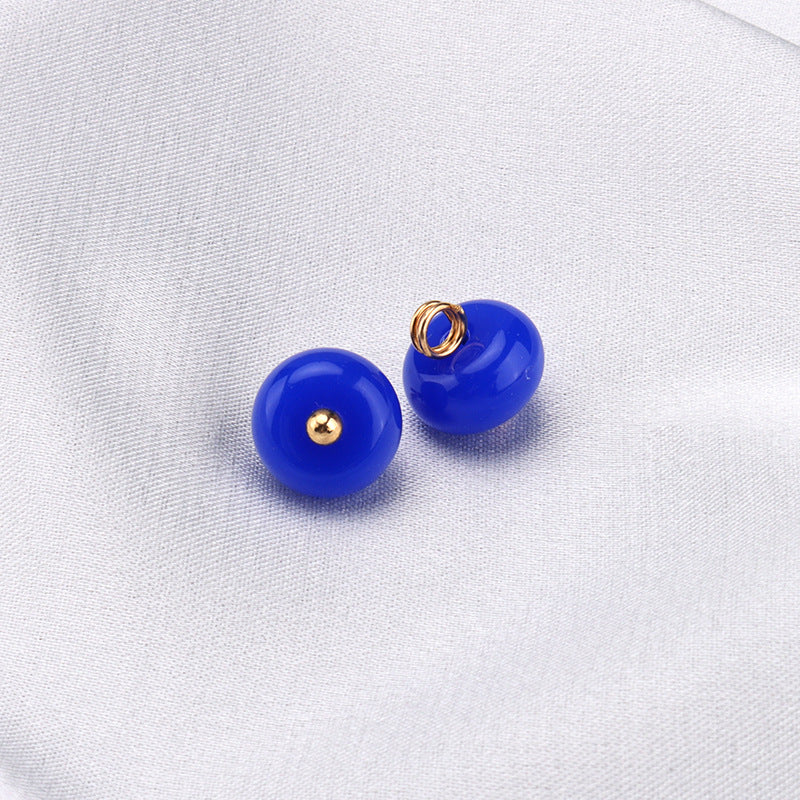 Botões de Resina Chinesa de 10mm Verde Grama Azul Royal para Camisas de Gola Alta Pacote de 30