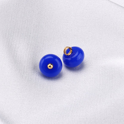 Botões de Resina Chinesa de 10mm Verde Grama Azul Royal para Camisas de Gola Alta Pacote de 30