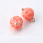 10mm Pink Flower Shaped Resin Bead Buttons with Gold Studs 12pcs