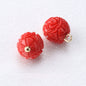 10mm Pink Flower Shaped Resin Bead Buttons with Gold Studs 12pcs