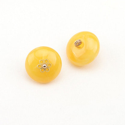 15 mm gyllene nitar resin blommig bas knappar för kinesisk Hanfu 15-pack