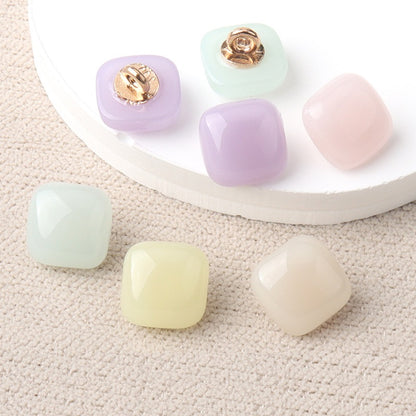 10.5mm Colorful Resin Square Buttons for Children's Sweaters Dresses 36 Pack