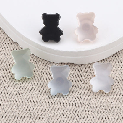 12mm Resin Pearlized Bear Shaped Buttons for Children's Clothing 30 Pack