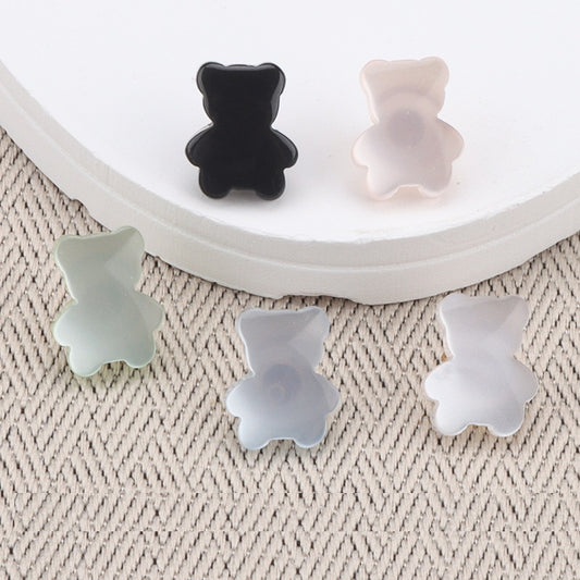 Botones en forma de oso perlados de resina de 12 mm para ropa de niños, paquete de 30