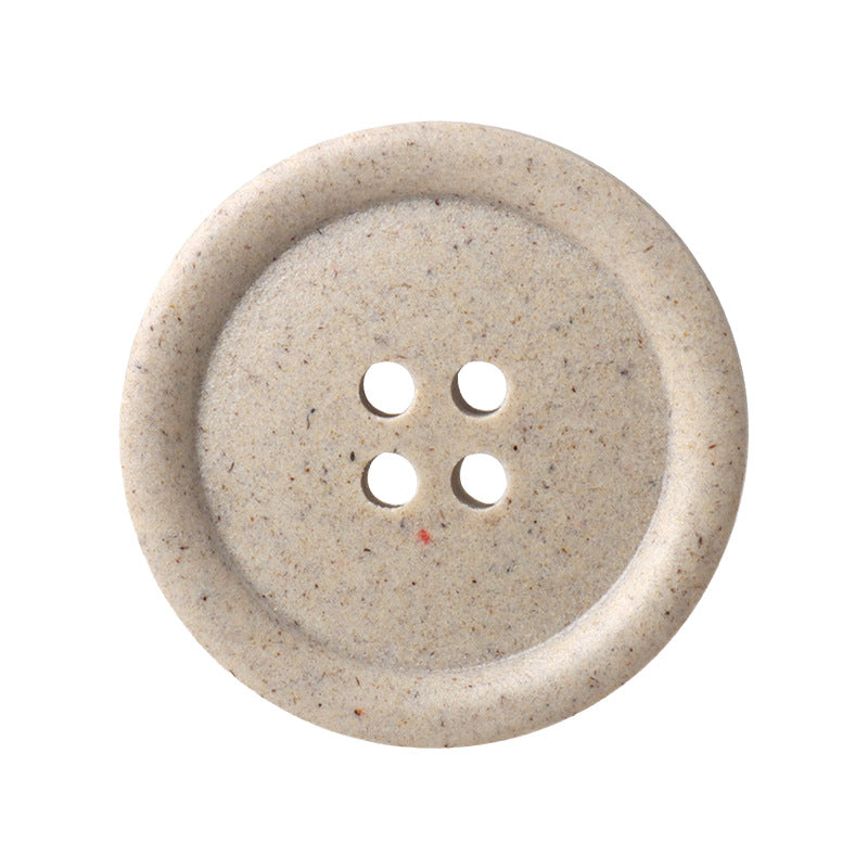 15-25mm Rund Beige Blå Frostad Resin Återvunna Fyrahåls Knappar 30 Pack