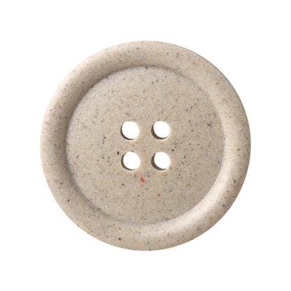 15-25mm Rund Beige Blå Frostet Harpiks Resirkulerte Fire-Hulls Knapper 30 Pakke