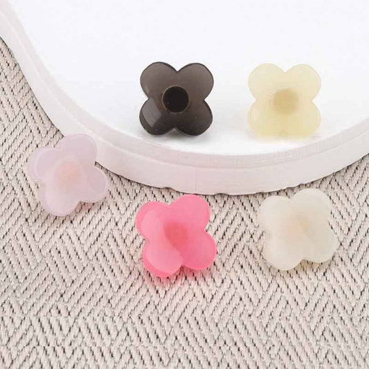 9.5mm Flower Shaped Resin Buttons High Shanks for Women's Shirts 30 Pack