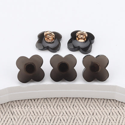 Boutons en résine en forme de fleur de 9,5 mm avec tiges hautes pour chemises pour femmes, pack de 30