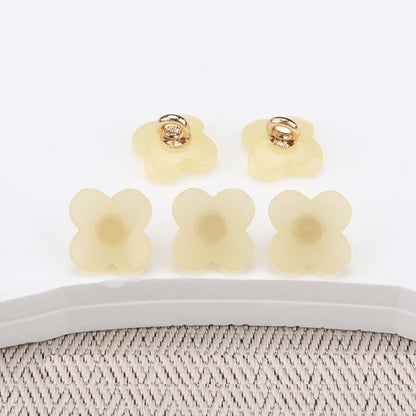 Boutons en résine en forme de fleur de 9,5 mm avec tiges hautes pour chemises pour femmes, pack de 30