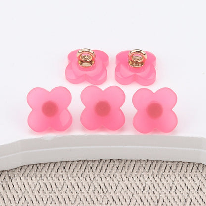 Boutons en résine en forme de fleur de 9,5 mm avec tiges hautes pour chemises pour femmes, pack de 30