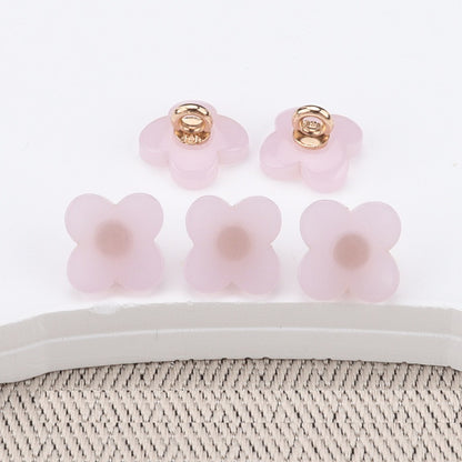 Boutons en résine en forme de fleur de 9,5 mm avec tiges hautes pour chemises pour femmes, pack de 30