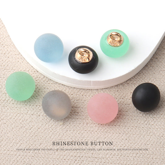 10mm 7 Color Round Matte Resin Small Buttons with Metal Shank 70 Pack