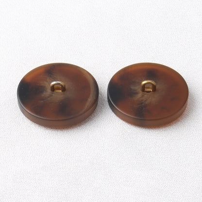 17.5/22.5/25mm Coffee Colored Shank Resin Metal Combined Buttons 15 Pack