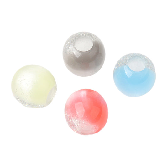 12mm 10-Color Resin Beads with Pearl Luster for Handmade DIY Jewelry 50 Pack