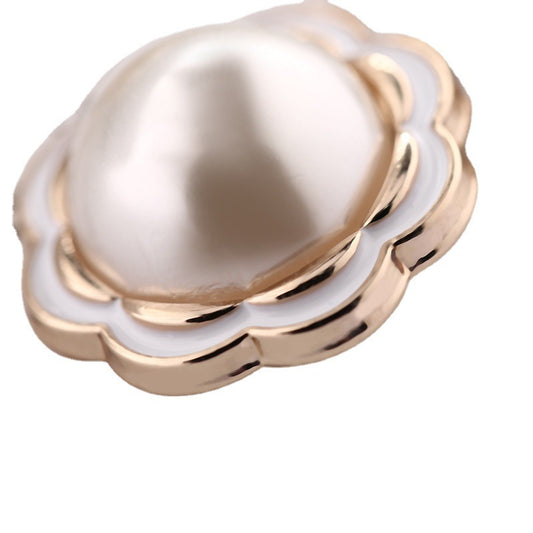 Pulsante Metallico Piccolo a Fiore Oiled Pearl da 11.5/12.5mm per Polsini di Camicia 20 pezzi