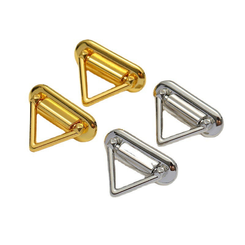 Botão Metálico Triangular de 25mm para Decoração de Bolsos de Roupa 10pcs