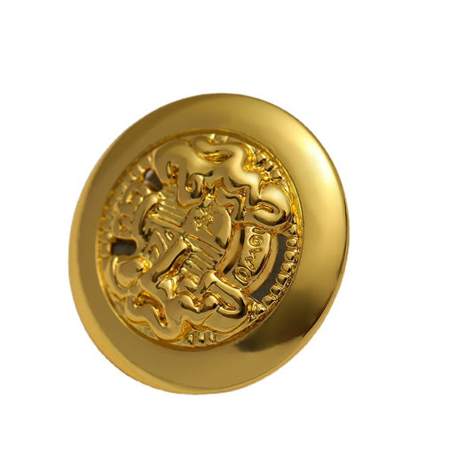 Bouton en métal vintage doré double lion évidé de 15-20 mm, 10 pièces