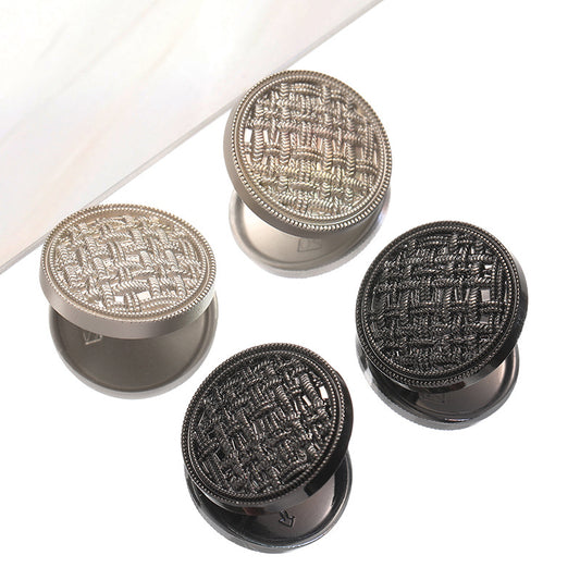 British Retro Zinc Alloy Button with Linen Rope Check 10pcs