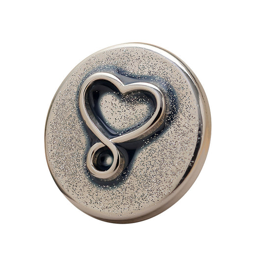 23mm Silver Round Simple Heart-Shaped Metal High-Foot Button 6pcs