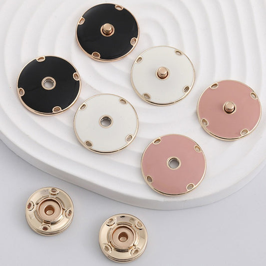 Boutons-pression en métal invisible de mode pour femmes Noir Blanc Rose 8pcs