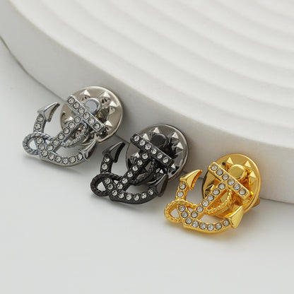 Anchor Diamond Alloy Decoratieve Badge Kraagspeld Broche 6 Pack