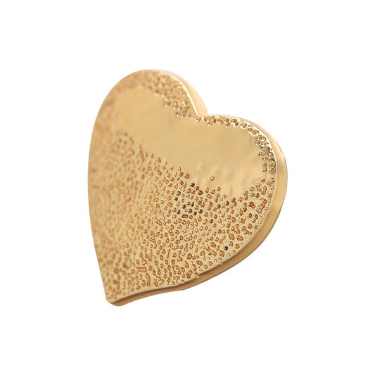 25mm Golden Heart-Shaped Speckled Metal Sewing Button 6pcs