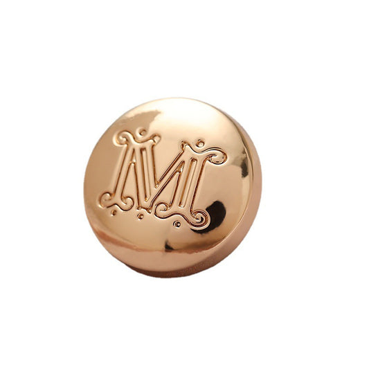 Bouton de couture rond en métal en forme de champignon lettre M de 12 mm, 10 pièces