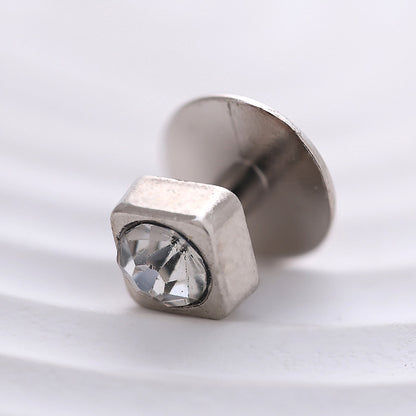 10mm Sølvkrystall Mansjettknapper Motedesign Skjorte Studs 10stk