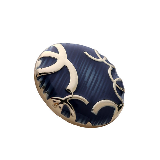 Round Sea Blue Branched Pattern Fashion Metal Coat Button 5pcs