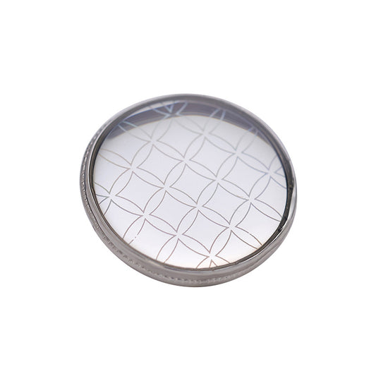 20mm Silver Round Rainbow Checkered Metal Button 5pcs