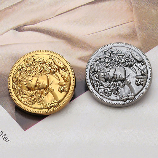 18-23mm Vintage Round Metal Button Elegant Beauty 8pcs