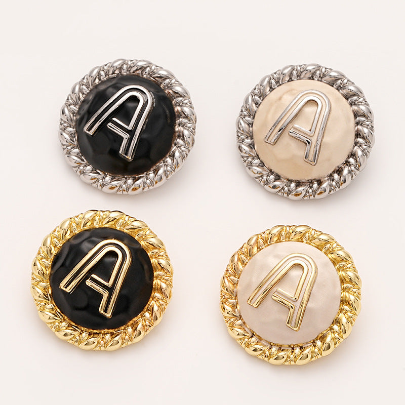 A Letter Gold and Silver Metal Shank Button 5kpl