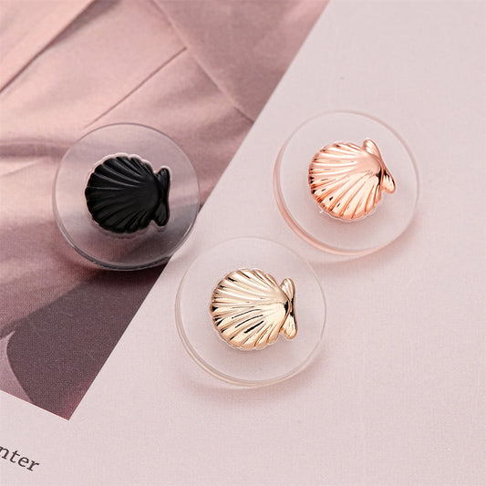 18mm Round Gold Pink Black Metal Shell & Acrylic Button 5pcs