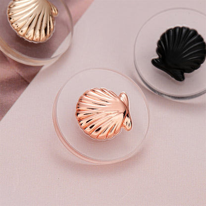 Botão de Metal Dourado Rosa Preto Redondo de 18mm & Acrílico 5pcs