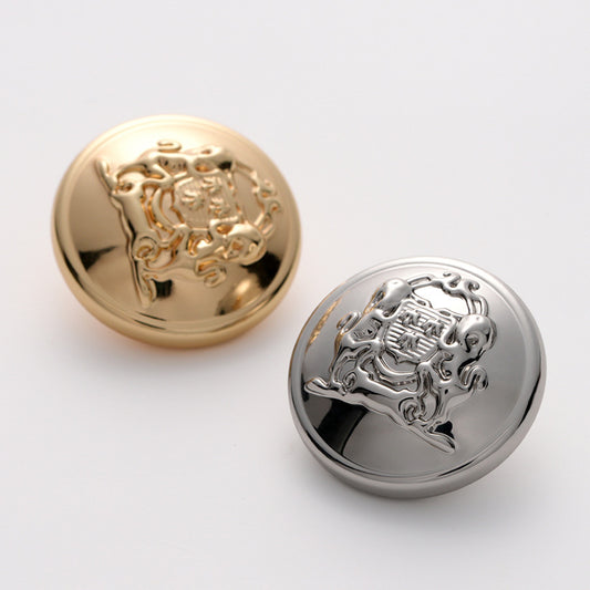 15-22mm Hollow Shiny Gold Silver Metal Button with Handle 6pcs