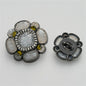 High-End Floral Diamond-Inlaid Resin Metal Button with Handle 3pcs