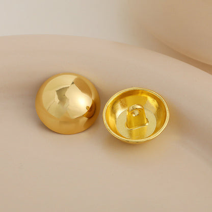 12-20mm Glossy Golden High-Foot Mushroom Metal Button 10pcs