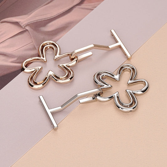 Flower-Shaped Metal Pair Decorative Hook Buckle 3pcs