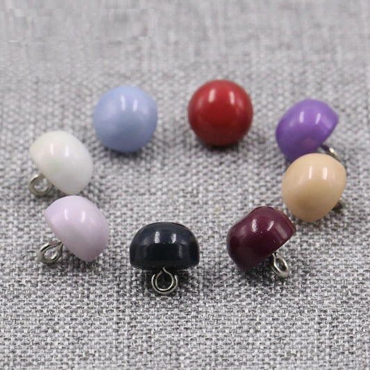 10mm Colorful Round Plastic Fashion Buttons for Kids Sweaters 40 Pack