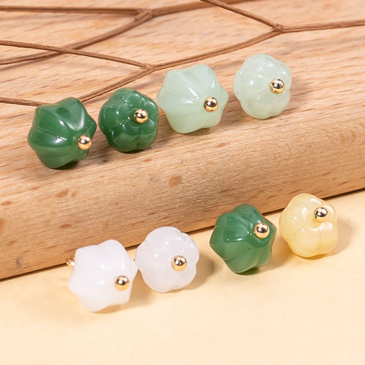 Pack de 48 boutons en forme de citrouille en émail coloré chinois pour cheongsam