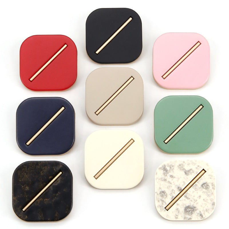 Square Metal Resin Buttons for Women's Coats 45 Pack(9 Colors)