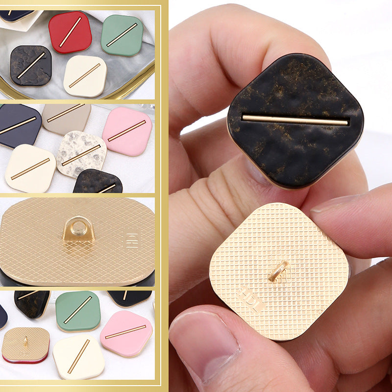 Square Metal Resin Buttons for Women's Coats 45 Pack(9 Colors)