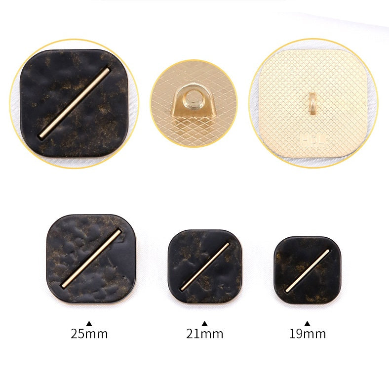 Square Metal Resin Buttons for Women's Coats 45 Pack(9 Colors)