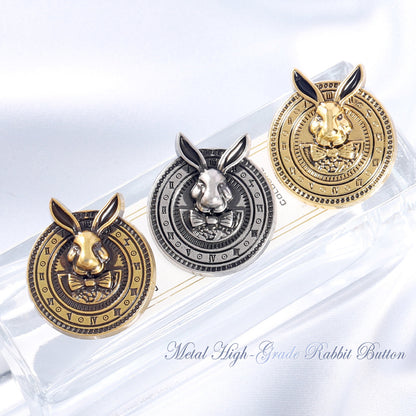 Boutons de manteau en métal tête de lapin vintage or argent bronze 18-23mm, pack de 15