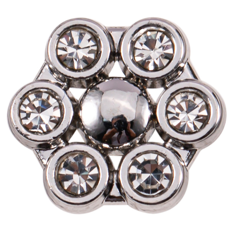 11-12mm Silver Metal Rhinestone Shirt Buttons 85 Pack(17 Styles)