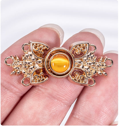 Chinese Cat's Eye Stone Metal Buckle for Hanfu Cheongsam 8 Color Pack