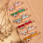 Chinese Bamboo Node Cat's Eye Stone Metal Buttons 6 Color Pack